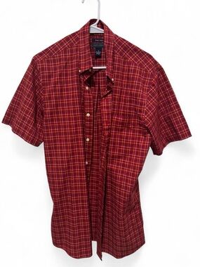Saddlebred Red Plaid Short-Sleeve Button-Down Shirt